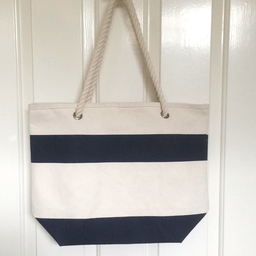 Nautical canvas bag -rope handles